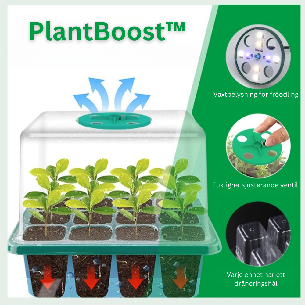PlantBoost™ - 5 Pack Inomhusväxthus Med LED Och Luftcirkulation